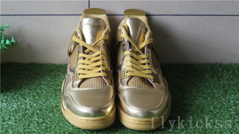 Authentic Air Jordan 4 Retro Gold Custom